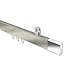 Produktbild INTERDECO Innenlauf-Gardinenstange eckig (Deckenbefestigung) Innenlaufstange Edelstahl Optik/Chrom Sonius Lox, 180 cm