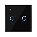 Produktbild WiFi Smart Touch Schalter funktioniert mit Amazon Alexa und Google Home, A0ZBZ 2-Gang Wireless Glas weiß Touch Panel Timer Wandleuchte Switch Smart Phone Fernbedienung (Neutral Draht erforderlich)