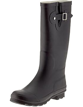 Gregster Damen Gummistiefel in Schwarz | Stiefel Sind Wasserdicht und kniehoch | Perfekt Geeignet Als Regenstiefel...