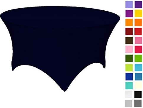 11 colors available . NAVY BLUE spandex stretch spandex stretch cover tablecloth for 6ft foot round table 183x75