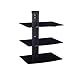Produktbild 3-FACH TV WANDREGAL IN SCHWARZ | AV SAT DVD HALTER PS3 HALTERUNG BLURAY PLAYER HALTER REGAL WANDHALTERUNG WANDHALTER HALTERUNG REGALBÖDEN AUS GLAS