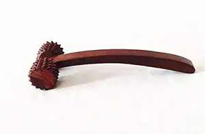 Iwud Back Pain Relief Acupuncture Roller Manual Wooden Pointed Tool (Brown) || accupressure tools ||