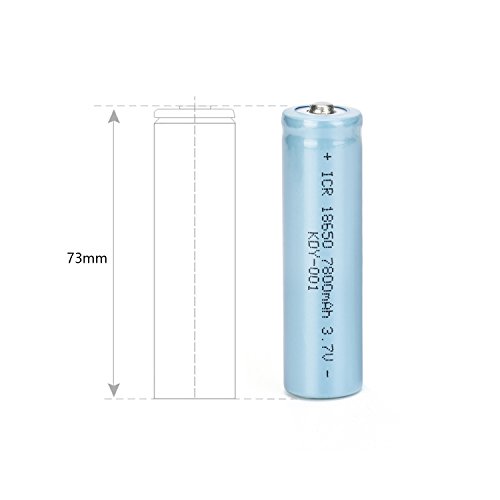 Batterie 2PCS Batterien Set Für Taschenlampe sunnmi 3.7V 5800mAH Li-Ion aufladbare 18650 (65mm x 18mm, Blau)