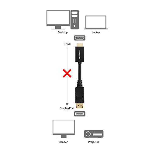 Cable Matters – Vergoldete DisplayPort auf HDMI Kabel (St – St) mit Audio – Schwarz 2m - 5