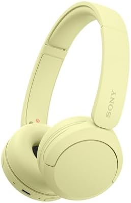 Sony WH-CH520 Cuffie On-Ear Bluetooth senza fili, suono di alta qualità, design leggero, durata della batteria fino a 50 ore, ricarica rapida, qualità delle chiamate chiara, iOS e Android - Yellow
