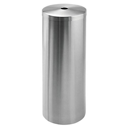 mDesign Toilettenpapierhalter Aluminium - schicker, freistehender Klopapierhalter - der ideale Papierrollenhalter - Edelstahl gebürstet