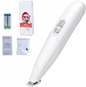 24x7 eMall White Pet Paw Hair Trimmers, Cordless Cat and Small Dogs Clipper, Low Noise Electric Pet Trimmer, Dog Grooming Clippers for Trimming The Hair Around Paws, Eyes, Ears, Face White