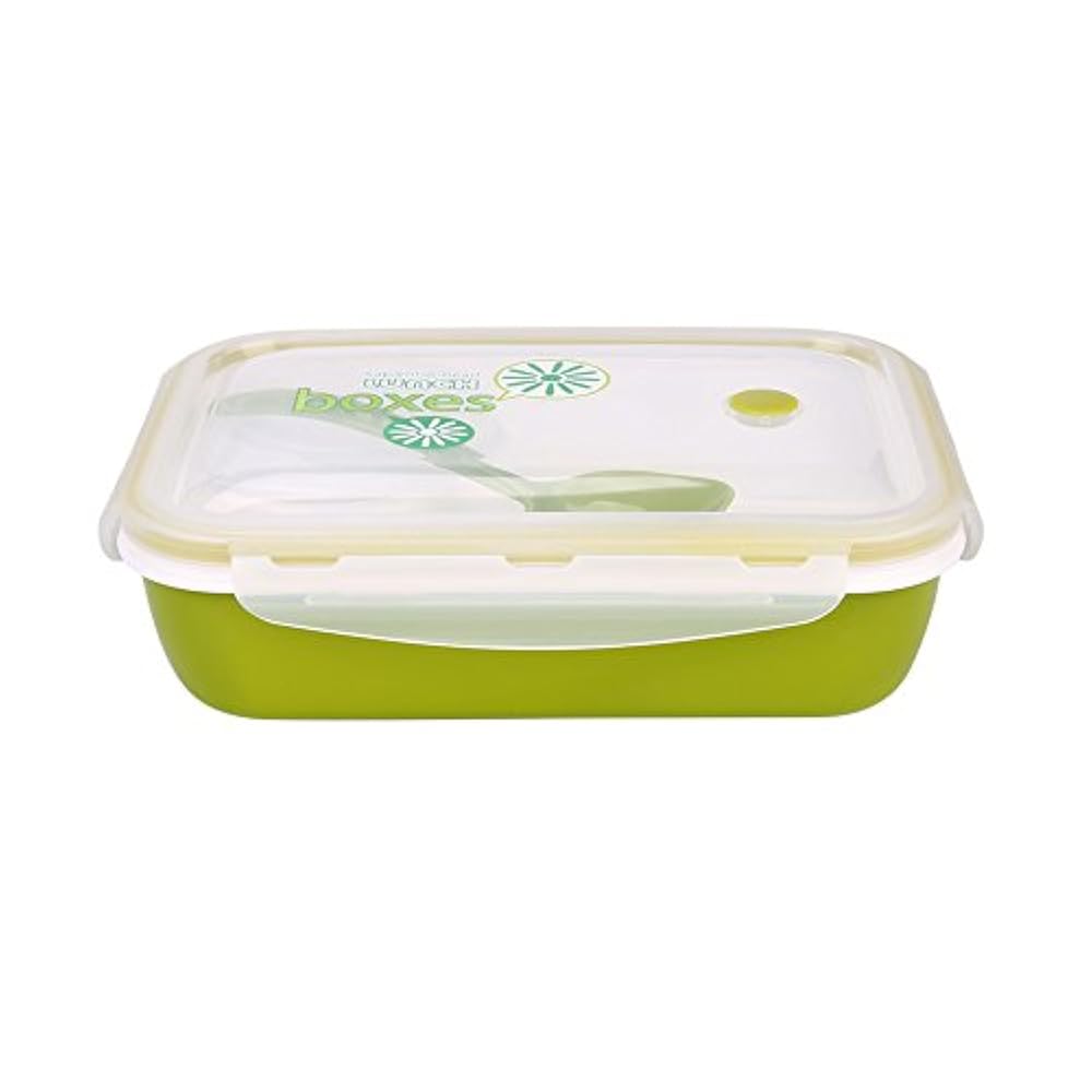 TOPmountain 4 Compartments Mikrowelle Kunststoff Bento Lunch Box Snacks Suppe-Nahrungsmittelbehälter Utensilien Aufbewahrungsbehälter Löffel Schule Büro