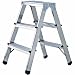 Produktbild Brennenstuhl Doppelstufenleiter Aluminium Handwerkerqualität 2x2 Stufen Höhe 70cm