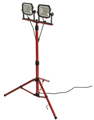LUCECO ultraflache LED Baustrahler 2x 38W mit Stativ, 2x 3000lm, 5000K, IP65-geschützt, Energieeffizienzklasse A+, 1 Stück, LSWT230BR3-E2 - 3