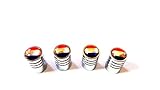 4x Auto Ventilkappe cap Ventilkappen Chrom mit Holland Nederland Flagge Niederlande NL Logo Ventil für alle KFZ PKW LKW Bus Modelle 4er Set