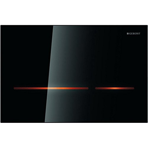 Geberit Abdeckplatte Sigma 80 116.090.SG.1 mit Betätigung von vorne, 2-Mengenspülung Glas, schwarz, 116090SG1