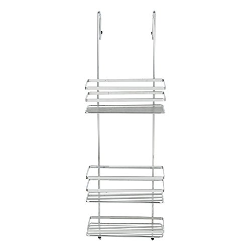 Top Home Solutions chrom 3 Etagen groß zum Aufhängen über die Tür Badezimmer Veranstalter Dusche Rack Aufbewahrung Caddy - 2