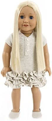 Doll 21 - 18 Inch Doll by Treasured Dolls, With fair skin and long silky straight bright blonde hair and sky blue eyes