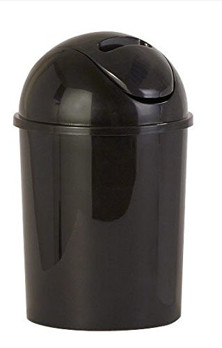 Sanwood 1006925 Bad-Abfalleimer Coppa mit Schwingdeckel Kosmetikeimer 5 L, Kunststoff, schwarz, 19 x 19 x 31 cm - 3