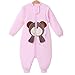 Produktbild baby schlafsack winter Strampler mädchen junge Jumpsuit-overall mit Beine schlafanzug baumwolle 2.5 tog,bar. (M:80cm(6-18Monate), Rosa Bär)