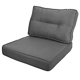 KOPU® Lounge Kissen Set Prisma Mouse Grey | Grau Lounge Sitz und Rücken Kissen | Sitzkissen 60 x 60 x 10 cm | Polster für Rücken 60 x 40 x 14 cm | Robuster Schaumstoff für zusätzlichen Komfort