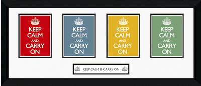 GB eye 30 x 12-inch Keep Calm Collage Framed Photograph, Assorted