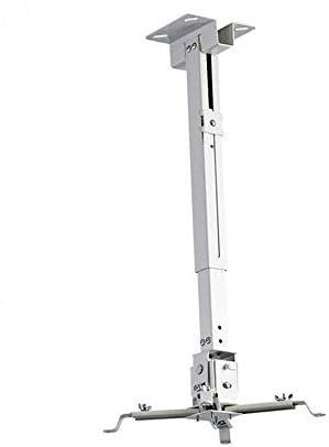 LONGXI 2 In 1 Universal White Projector Ceiling Wall Mount Roof Bracket LED LCD DLP Monitor Tilt Holder Extendable Adjustable