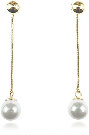 Ehvan® (MADE IN ES ) Women's Pendule pearl Series All starts String latin Vintage Royal & classic Queen Drop Earring, L 6CM Golden