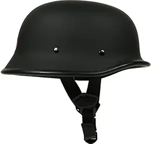 AUTO MT German Retro style Matte Black Half Helmet World War Inspired Free Size For UM Renegade Commando