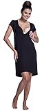 Zeta Ville – Damen Umstands Still-Nachthemd Kontrastdetails Knopfleiste – 981c - 3