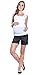 Mija - Maternity shorts pants trousers with over bump panel 3087 (8, Black)