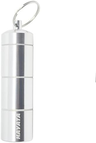 RECESKY Portable Pill Holders - Waterproof Slim 3 Chamber aluminium alloy Keychain Pill Dispensers Fob,Vitaminder Pocket Pill container, Divided Pills Case