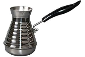 GMMH Turkish Cezve Dzhesva Coffee Maker / Mocha Pot / 1 mm-Thick Stainless Steel / 350 ml