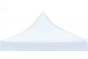 TOKNAMI Gazebo Covers Replacement, 3m x 3m UV-Resistant & Frost-Proof Gazebo Tarpaulin Canopy Top - Heavy Duty Replacement Cover for BBQs, Camping & Parties (White)