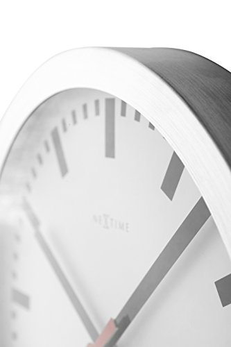 SMALL STATION STRIPE Wanduhr D 19cm, Aluminium, gebürstet - 8