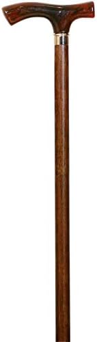 Debonaire Plastic Fritz Brown Beechwood Walking Stick