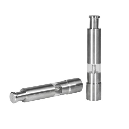 Yeme Mini pumpe Grind Edelstahl Salz und Pfeffer Gewürzmühle Mühlen, Set bestehend aus zwei - 2