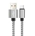 Produktbild TopgadgetsUK Android Ladekabel Metall geflochten Datenkabel Hochgeschwindigkeits-Übertragungsdraht 1 m Micro USB Ladekabel mit versilberten Anschlüssen für Sasmung Galaxy S6 Edge