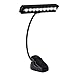Produktbild Qedertek 9 LED Notenpultleuchte, Wiederaufladbare LED Klemmleuchte, Mini Schreibtischlampe, Buchlampe, 2 Helligkeitsstufen, Adapter und USB-Kabel Enthalten, Leuchte für Notenständer, Kinder,usw.