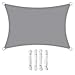 Produktbild SONGMICS 4 x 6 m Sonnensegel, wasserfest (Mind. 1000 mm), UV-Schutz, Sonnenschutz aus reißfestem Polyester, hält 93% Sonnenstrahlen ab, wetterfest, Garten, Balkon, Terrasse, Camping, hellgrau GSH46QY