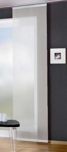 Home fashion 86110-701 weiß Schiebevorhang „Rom“ Uni / 245 x 60 cm Voile - 2