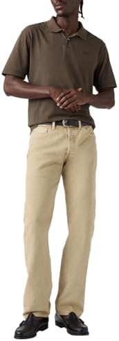 Levi's Uomo 501 Original Selvedge Jeans Yellow Sand Garment Dye Beige 33 30