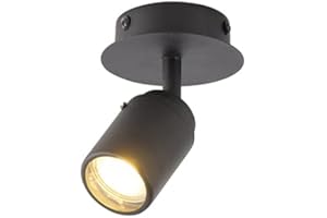 Qazqa - Modern Moderner BadSpot I Spotlight I Deckenspot I Deckenstrahler I Strahler I Lampe I Leuchte schwarz IP44 - Ducha - Stahl Rund - LED geeignet GU10