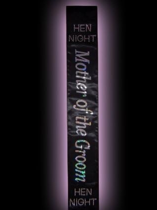 Black Satin & Diamante Mother of the Groom Sash