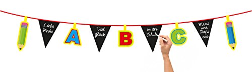 Dekoset zum Schulanfang 2 x Girlanden + 8 x Luftballons + 3D-Sticker - 2