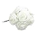 Produktbild bitfly 50 Künstliche Schaumstoff Blumenstrauß Rose Blumen Dekorationen für Hochzeit Brautschmuck Brautjungfer Party Craft DIY Decor erhältlich in 16 Farben weiß