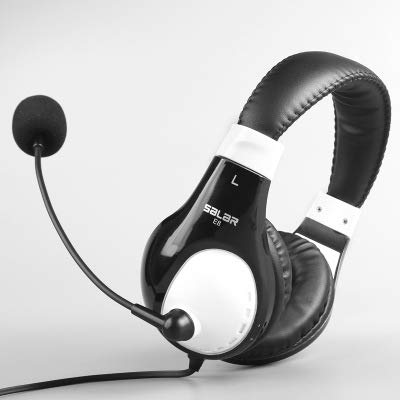 LBJN Mensch-Maschine-Dialog USB-Kopfhörer zur Geräuschreduzierung E-Sport-Computer-Headsets Schalldichte Ohrenschützer Kopfhörer mit Mikrofon aufnehmen-Black