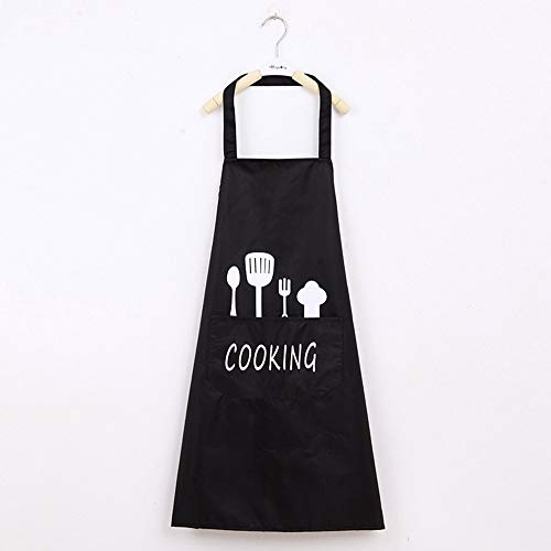 Preisvergleich Produktbild Queta Küchenschürzen, Baumwolle, Leinen, Unisex, für Frauen, Männer, Kochschürze, Restaurant, Esszimmer schwarz Schwarz