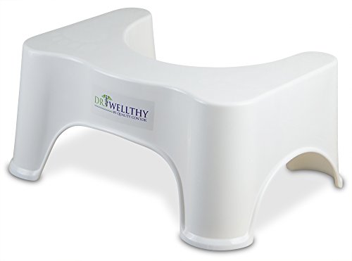 Dr. Wellthy - DER Toilettenhocker - einfache und effektive Prävention gegen Hämorrhoiden, Verstopfung oder Reizdarm zur Darmsanierung, Darmreinigung, Entgiftung unterstützend geeignet - für eine gesunde und aktive Darmflora (Toilettenhocker)