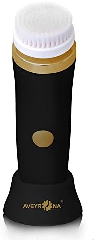 Face Cleaning Brush,Portable 3-in-1 Electric Facial Massager IPX5 Waterproof Design Facial Cleansing Exfoliating Minimize Pores,Improve Skin Tone(3 Brush Heads,Black)