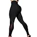 Produktbild Mesh Leggings Hosen Strumpfhose ABsoar Damen Stretch Sporthosen Strumpfhose Leggings Yoga Hose Trainingshose Leggings Push-Up Hosen (XL, Schwarz)