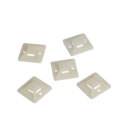 LogiLink KAB0042 Lot de 100 Supports d'attaches de câble auto-adhésives 20 mm x 20 mm