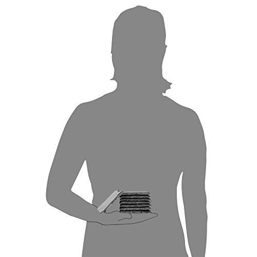 Sänger Schiefer Untersetzer Set 8 teilig 10x10cm Tisch Untersetzer Servierplatten | 4 Gummifüße zum Schutz Ihrer Oberflächen | Robustes Design mit edler Optik - 4