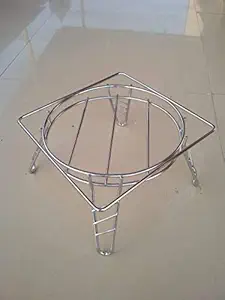 MOXWARE Fency Stainless Steel Plant Pot Stand - Planter Stand - Matka Stand - Big (10 x 10 x 6 inchs) - 2 Piece